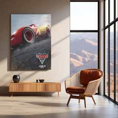 CARS Pixar Lightning McQueen Metal Frame Poster – Animated Classic for Kids & Fans 01 - TURTLEWINGS 