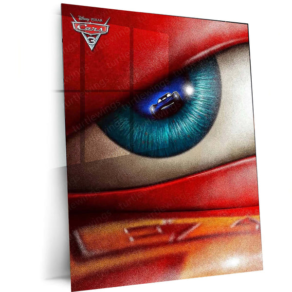 CARS Pixar Lightning McQueen Metal Frame Poster – Animated Classic for Kids & Fans 02 - TURTLEWINGS 