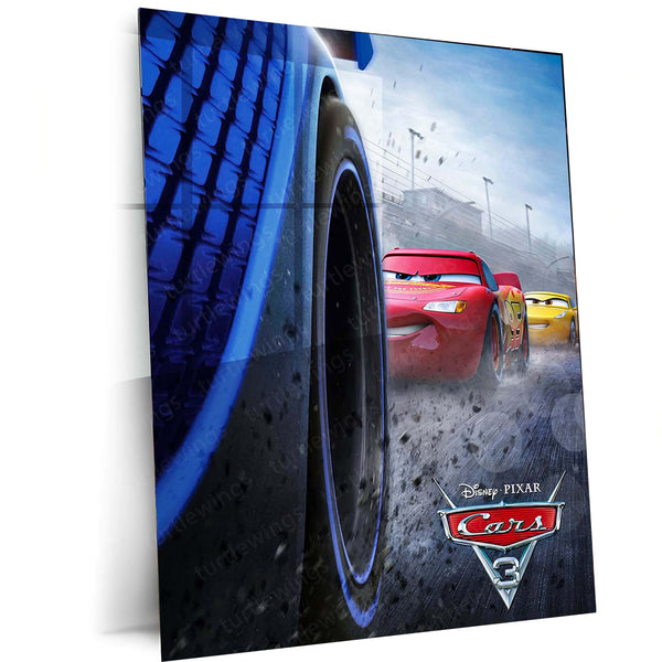 CARS Pixar Lightning McQueen Metal Frame Poster – Animated Classic for Kids & Fans 03 - TURTLEWINGS 