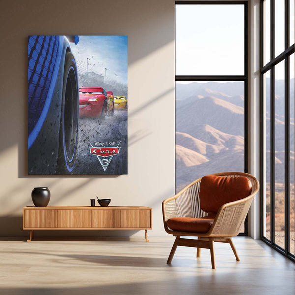 CARS Pixar Lightning McQueen Metal Frame Poster – Animated Classic for Kids & Fans 03 - TURTLEWINGS 