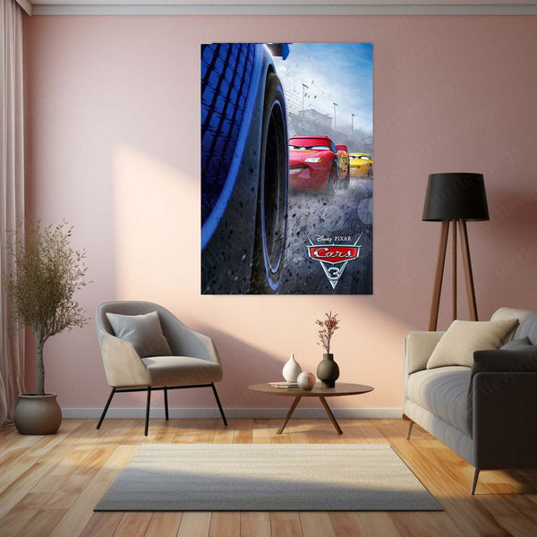 CARS Pixar Lightning McQueen Metal Frame Poster – Animated Classic for Kids & Fans 03 - TURTLEWINGS 