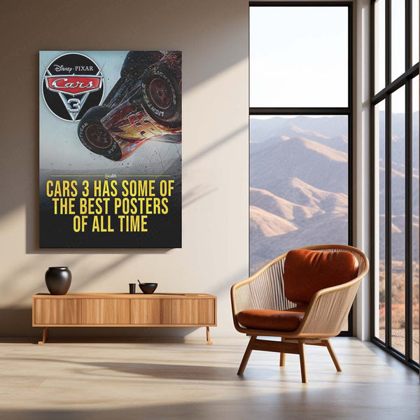 CARS Pixar Lightning McQueen Metal Frame Poster – Animated Classic for Kids & Fans 04 - TURTLEWINGS 
