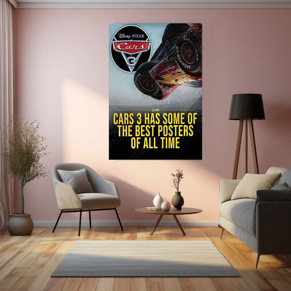 CARS Pixar Lightning McQueen Metal Frame Poster – Animated Classic for Kids & Fans 04 - TURTLEWINGS 