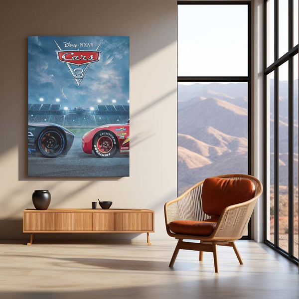 CARS Pixar Lightning McQueen Metal Frame Poster – Animated Classic for Kids & Fans 05 - TURTLEWINGS 