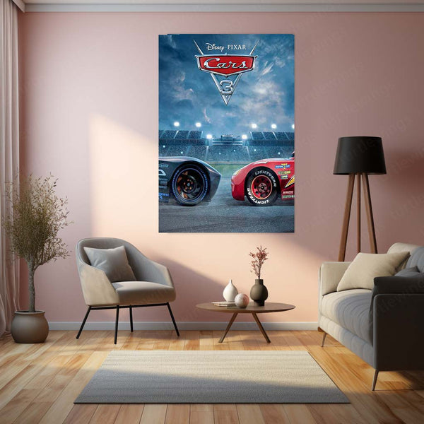 CARS Pixar Lightning McQueen Metal Frame Poster – Animated Classic for Kids & Fans 05 - TURTLEWINGS 