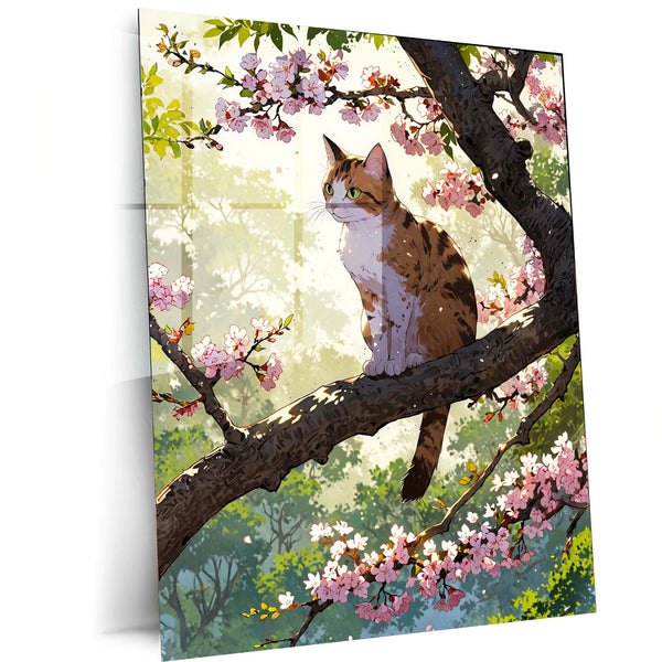 🐾 Cat Art Metal Frame Poster | Whimsical & Elegant Feline Wall Decor for Home, Office & Studio - TURTLEWINGS 
