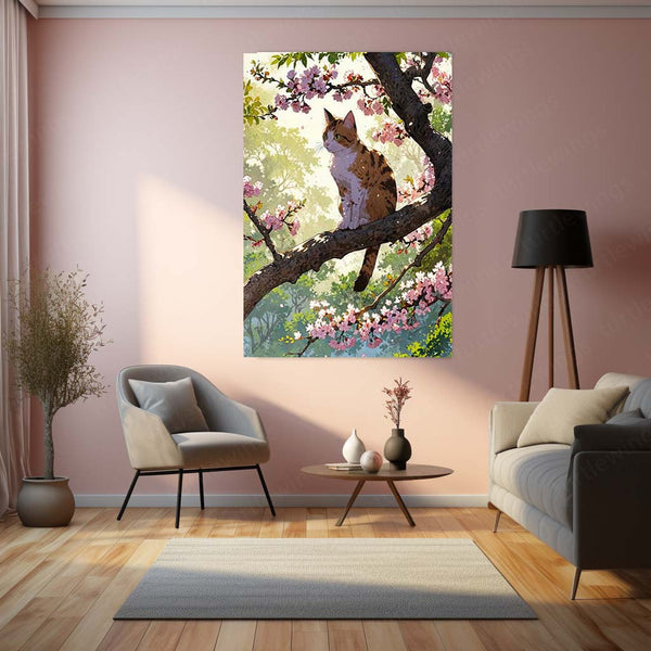 🐾 Cat Art Metal Frame Poster | Whimsical & Elegant Feline Wall Decor for Home, Office & Studio - TURTLEWINGS 