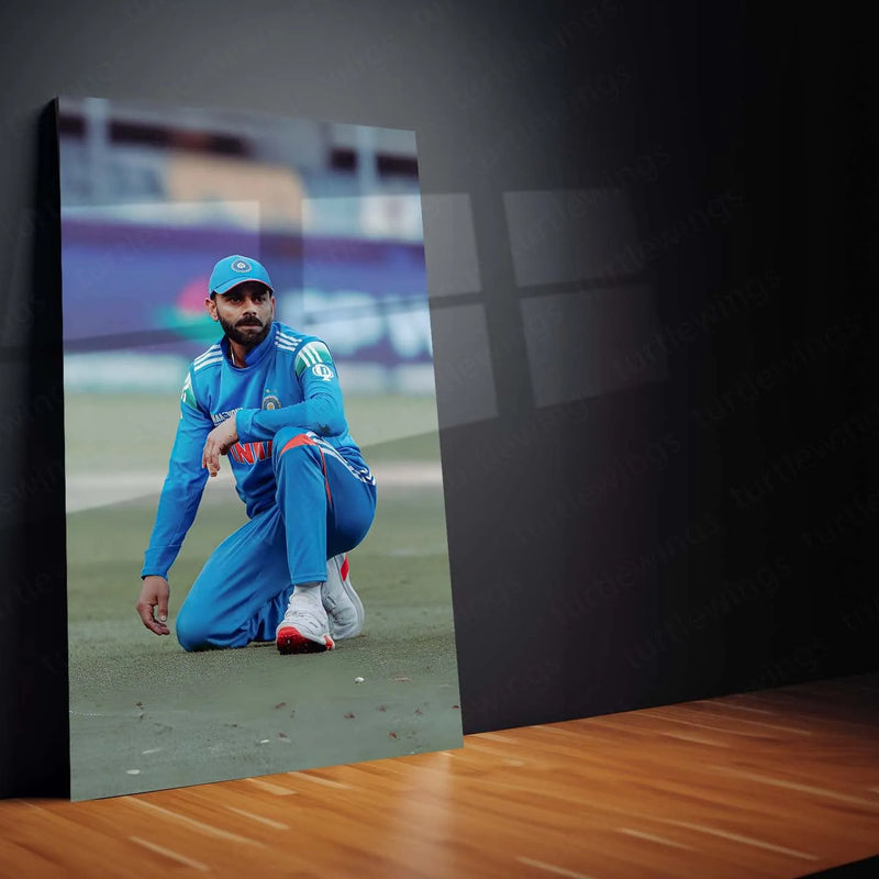 Cricket Metal Poster | Virat Kohli Metal Poster – Iconic Cricket Legend Wall Art - TURTLEWINGS 