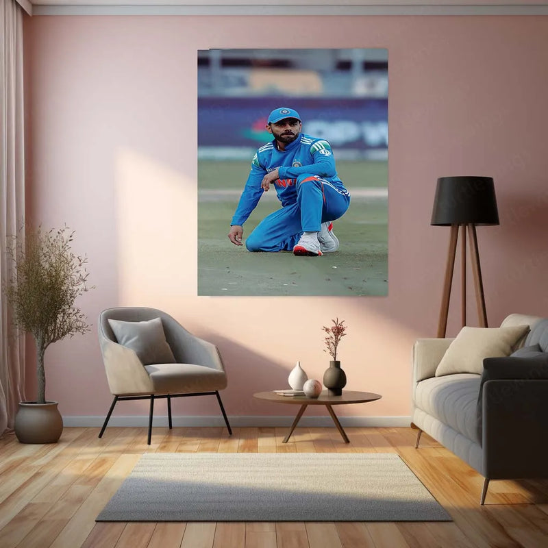 Cricket Metal Poster | Virat Kohli Metal Poster – Iconic Cricket Legend Wall Art - TURTLEWINGS 