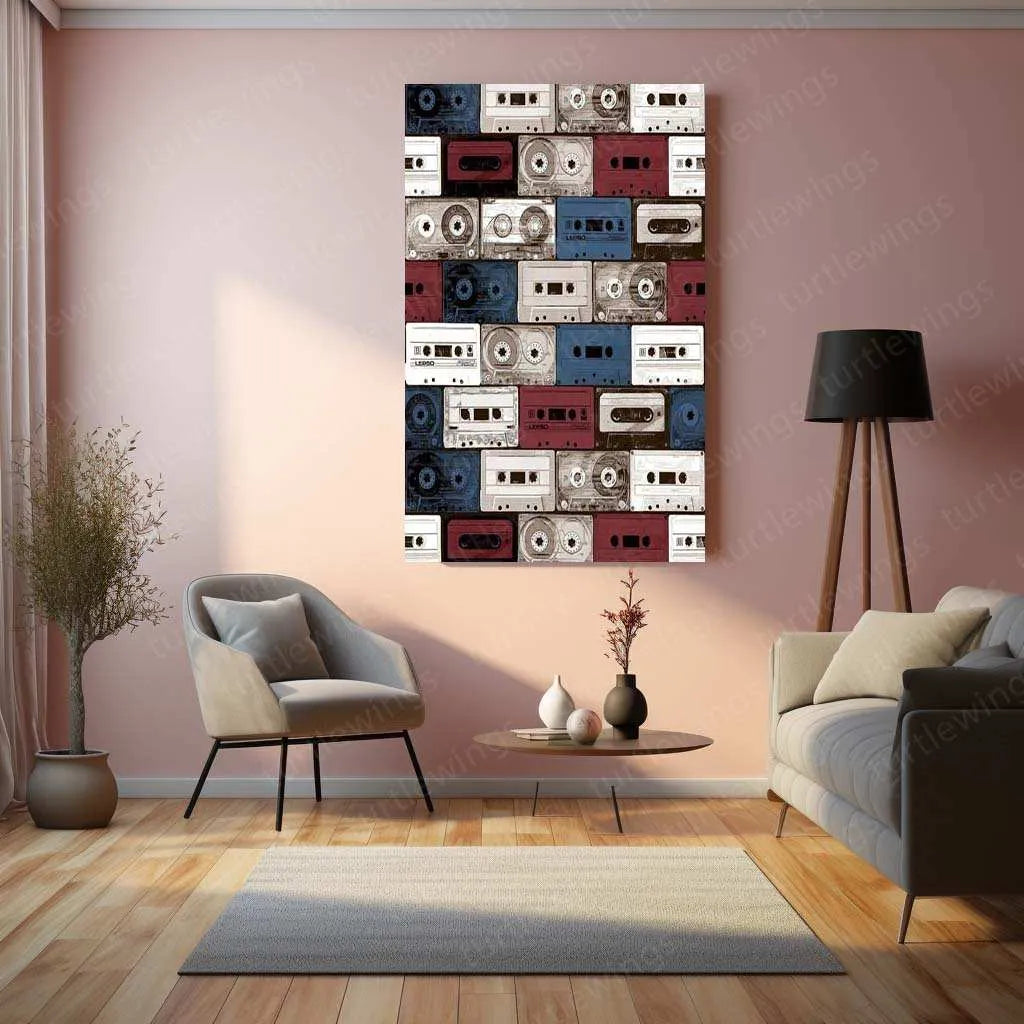 CD & Cassette Metal Poster | Retro Music Wall Art | Vintage Audio