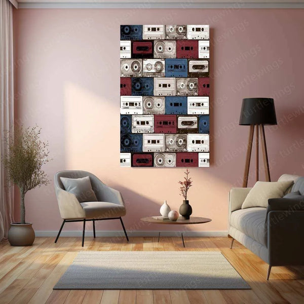 CD & Cassette Metal Poster | Retro Music Wall Art | Vintage Audio Decor - TURTLEWINGS 