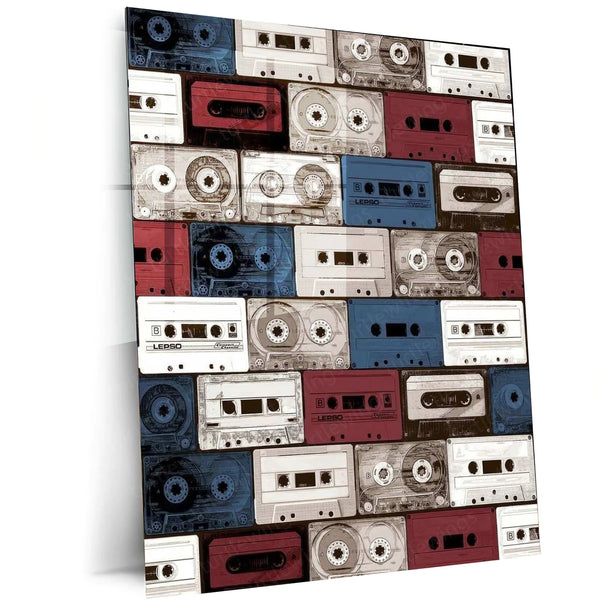 CD & Cassette Metal Poster | Retro Music Wall Art | Vintage Audio Decor - TURTLEWINGS 