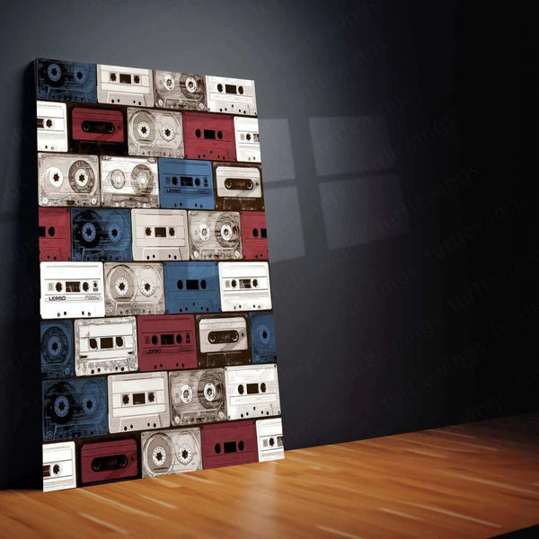 CD & Cassette Metal Poster | Retro Music Wall Art | Vintage Audio Decor - TURTLEWINGS 