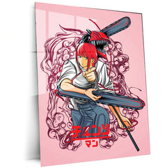 Anime Metal Poster | Chainsaw Man Metal Poster | Denji Action Wall Art | Dark Shonen Anime Decor - TURTLEWINGS 