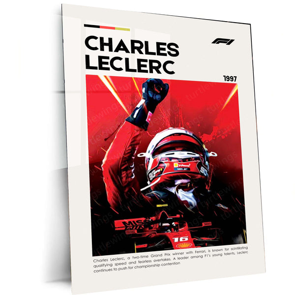 Charles Leclerc Metal Frame | Ferrari Formula 1 Wall Art - TURTLEWINGS 