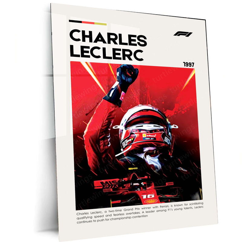 Charles Leclerc Metal Frame | Ferrari Formula 1 Wall Art - TURTLEWINGS 