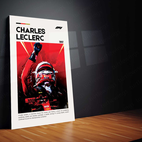 Charles Leclerc Metal Frame | Ferrari Formula 1 Wall Art - TURTLEWINGS 
