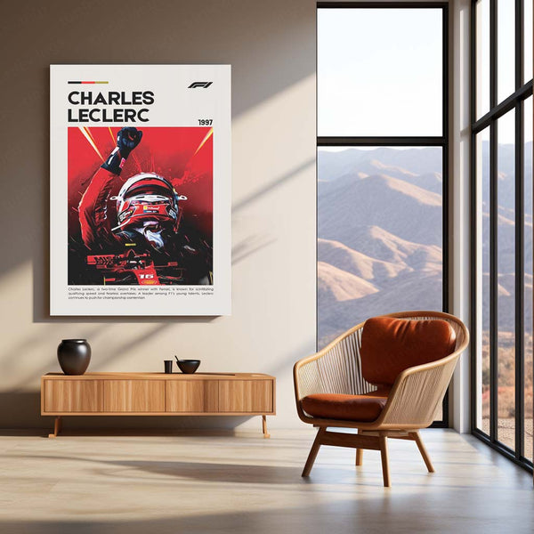 Charles Leclerc Metal Frame | Ferrari Formula 1 Wall Art - TURTLEWINGS 