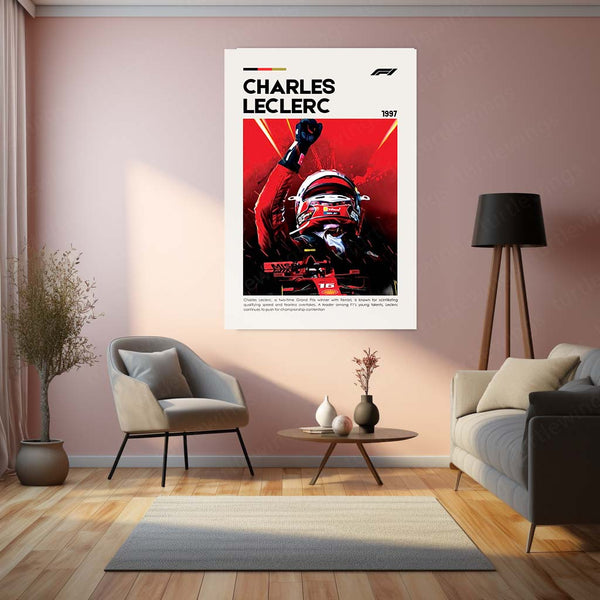 Charles Leclerc Metal Frame | Ferrari Formula 1 Wall Art - TURTLEWINGS 