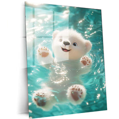 Adorable Puppy Art – Cute Dog Illustration Metal Frame - TURTLEWINGS 