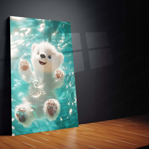Adorable Puppy Art – Cute Dog Illustration Metal Frame - TURTLEWINGS 