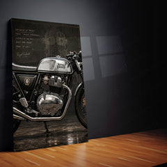 Bike Metal Poster Set of 3 | Royal Enfield Continental GT 650 Café Racer Triptych Wall Art