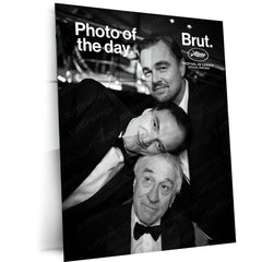 Cannes Festival Moment – Leonardo DiCaprio, Quentin Tarantino & Robert De Niro | Black & White Classic Metal Frame - TURTLEWINGS 