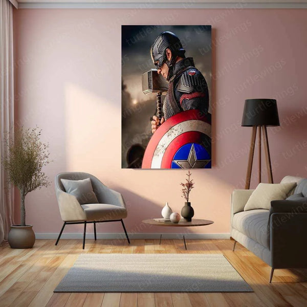 Captain America Metal Poster – Marvel Superhero Wall Art 🇺🇸 - TURTLEWINGS 