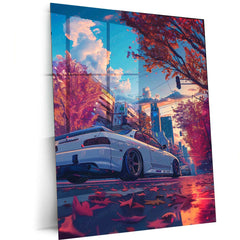 Car Aesthetic Metal Poster – Sleek Automotive Wall Art for Gearheads - TURTLEWINGS 