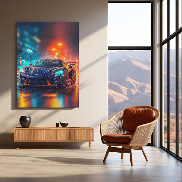 🚗 Car Abstract Art Metal Frame Poster | Modern Auto-Inspired Wall Decor for Garage, Office & Studio 03 - TURTLEWINGS 