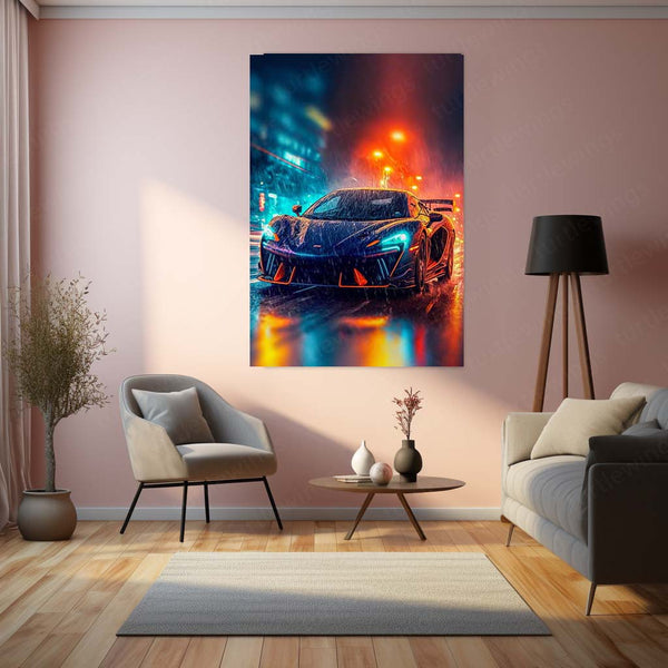 🚗 Car Abstract Art Metal Frame Poster | Modern Auto-Inspired Wall Decor for Garage, Office & Studio 03 - TURTLEWINGS 