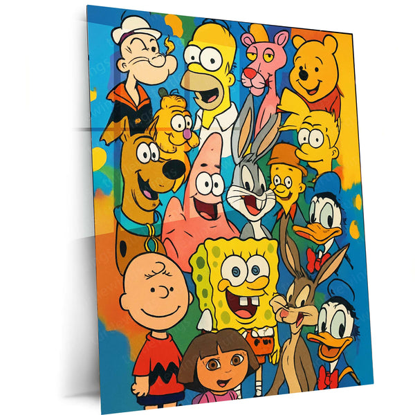 🧽 SpongeBob SquarePants Cartoon Metal Frame Poster | Fun & Vibrant Wall Decor for Kids Room or Animation Fans - TURTLEWINGS 