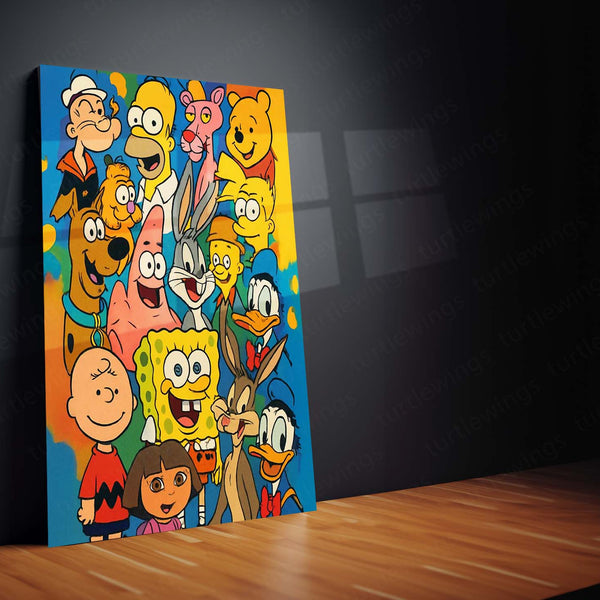 🧽 SpongeBob SquarePants Cartoon Metal Frame Poster | Fun & Vibrant Wall Decor for Kids Room or Animation Fans - TURTLEWINGS 