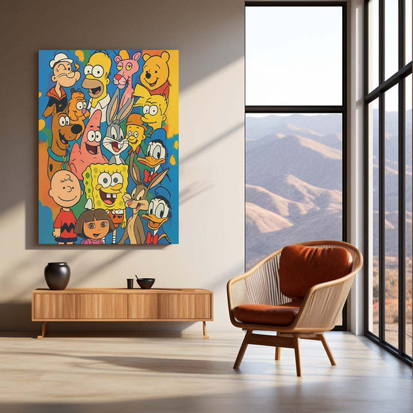 🧽 SpongeBob SquarePants Cartoon Metal Frame Poster | Fun & Vibrant Wall Decor for Kids Room or Animation Fans - TURTLEWINGS 