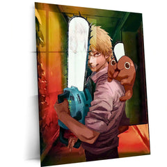 Anime Metal Poster | Chainsaw Man Metal Frame | Premium Anime Wall Art | High-Definition Metal Poster