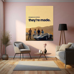 Champions Are Made – Ford v Ferrari Inspired Metal Poster | Racing Motivation Wall Art