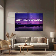 Quote Metal Poster | Change Your Thinking, Change Your Life – Motivational Quote Metal Poster | Inspirational Wall Art