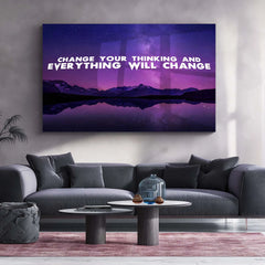 Quote Metal Poster | Change Your Thinking, Change Your Life – Motivational Quote Metal Poster | Inspirational Wall Art