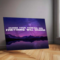 Quote Metal Poster | Change Your Thinking, Change Your Life – Motivational Quote Metal Poster | Inspirational Wall Art