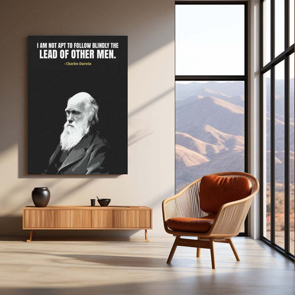 Quote Metal Poster | Charles Darwin Quote – Inspirational Thinker Metal Poster | Motivational Wall Frame