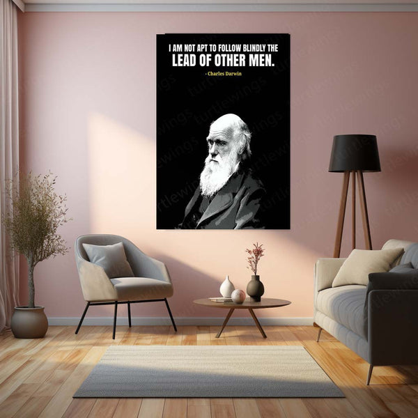 Quote Metal Poster | Charles Darwin Quote – Inspirational Thinker Metal Poster | Motivational Wall Frame