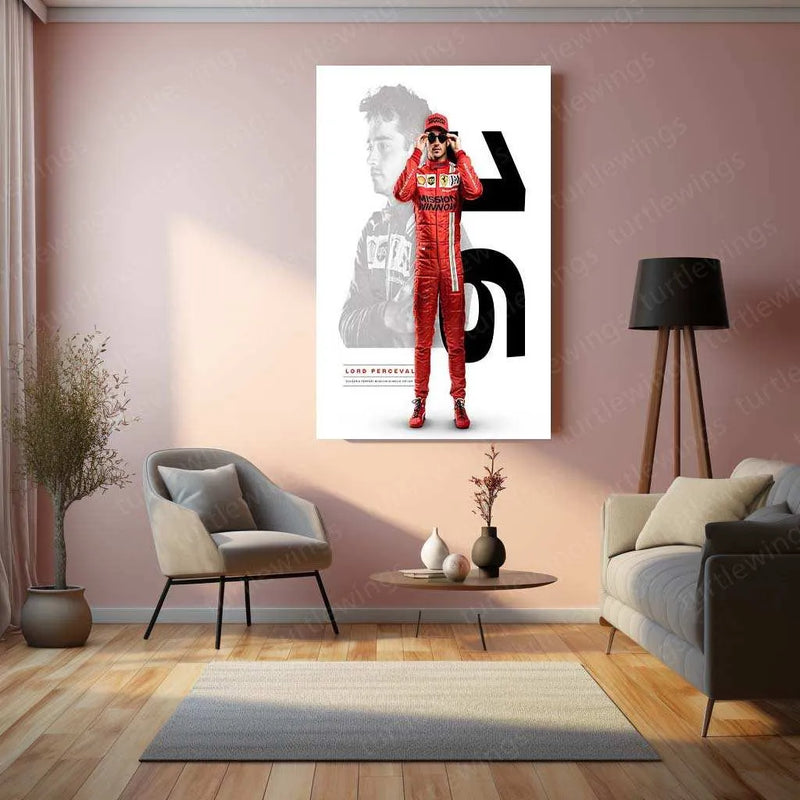 Charles Leclerc F1 Metal Poster – Ferrari Racing Wall Art - TURTLEWINGS 