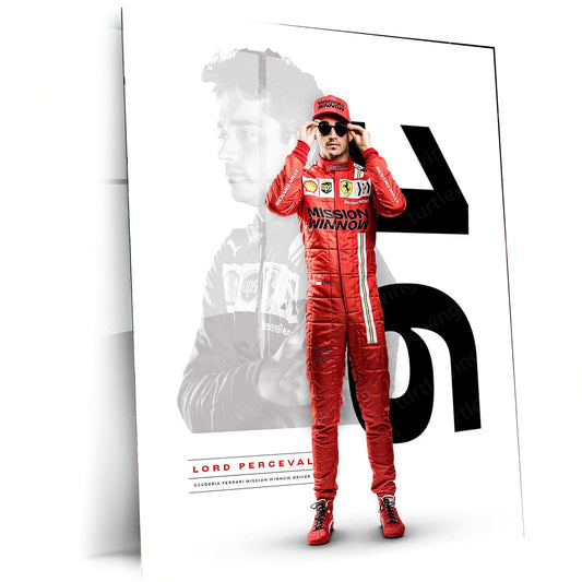 Charles Leclerc F1 Metal Poster – Ferrari Racing Wall Art - TURTLEWINGS 