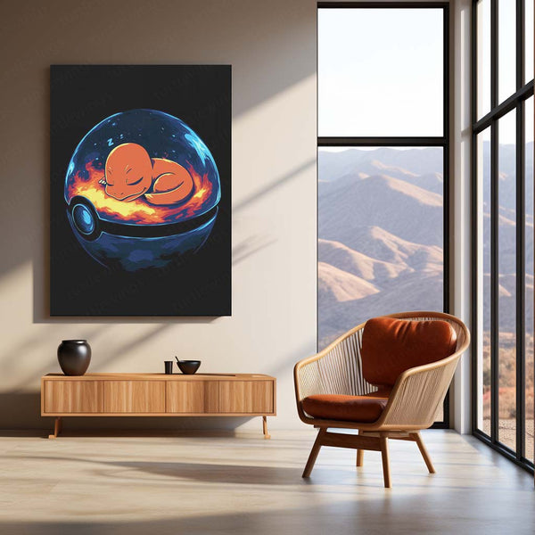 🔥 Charmander Pokémon Metal Frame Poster | Vibrant Anime Wall Art for Gamers & Pokémon Fans - TURTLEWINGS 