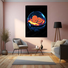 🔥 Charmander Pokémon Metal Frame Poster | Vibrant Anime Wall Art for Gamers & Pokémon Fans - TURTLEWINGS 