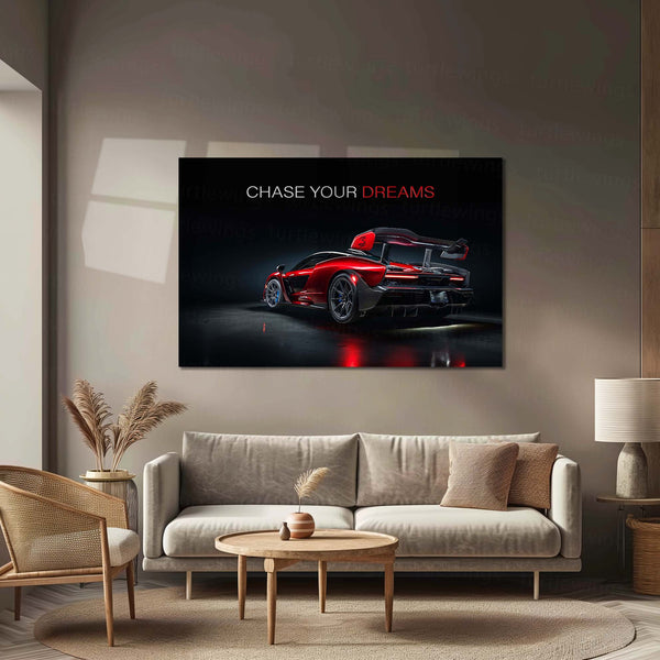 Chase Your Dreams – McLaren Senna Metal Poster | Hypercar Ambition Wall Art