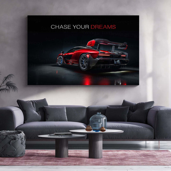 Chase Your Dreams – McLaren Senna Metal Poster | Hypercar Ambition Wall Art