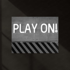LED | “PLAY ON!” Motivational Wall Quote – LED Metal Sign | Glowing Gaming & Fitness Decor - TURTLEWINGS 