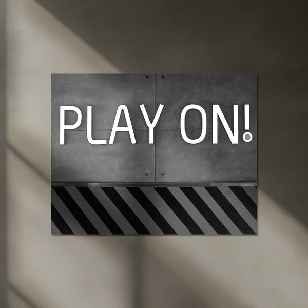 LED | “PLAY ON!” Motivational Wall Quote – LED Metal Sign | Glowing Gaming & Fitness Decor - TURTLEWINGS 