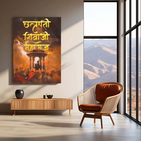 Spiritual Metal Poster | Chhatrapati Shivaji Maharaj Metal Frame - TURTLEWINGS 